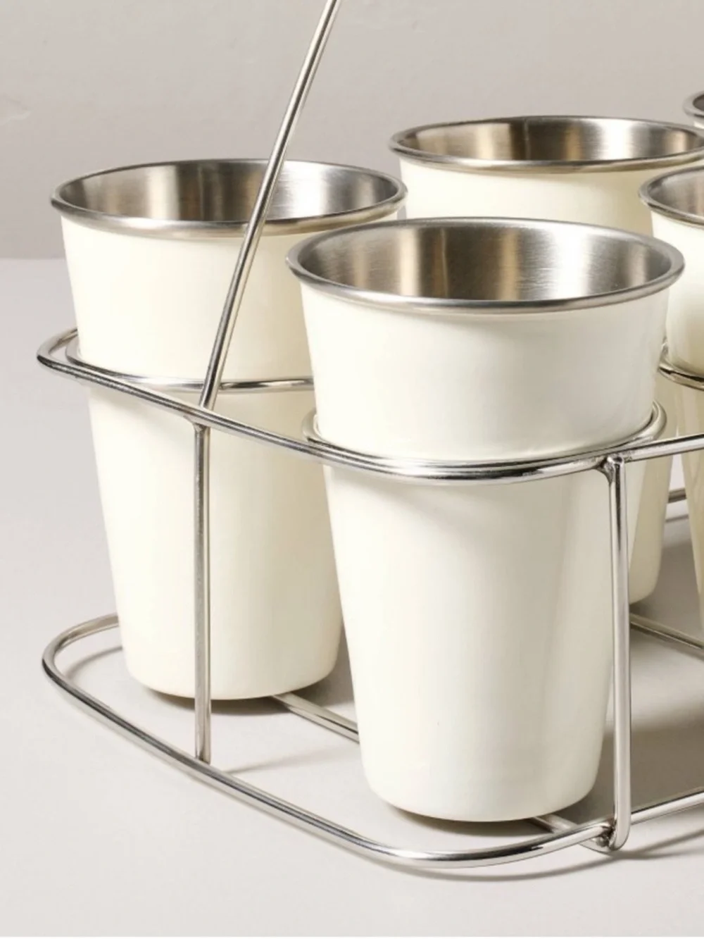 New! Metal and Rubberwood Caddy Color: Sour Cream - Hearth & Hand™ with Magnolia
